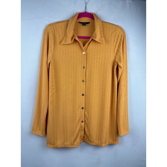 Iman XS Long Sleeve Button-Up Shirt - Mustard Yellow - Picture 2 of 6